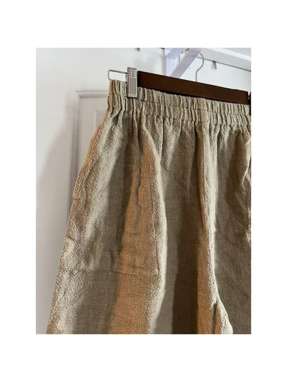 Vintage Linen Blend Casual Shorts